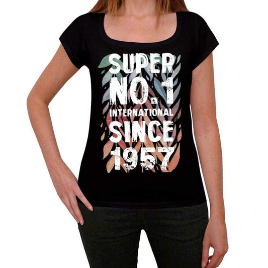 1957, Super No.1 Since 1957 Women's T-shirt Black Birthday Gift 00506 ultrabasic-com.myshopify.com
