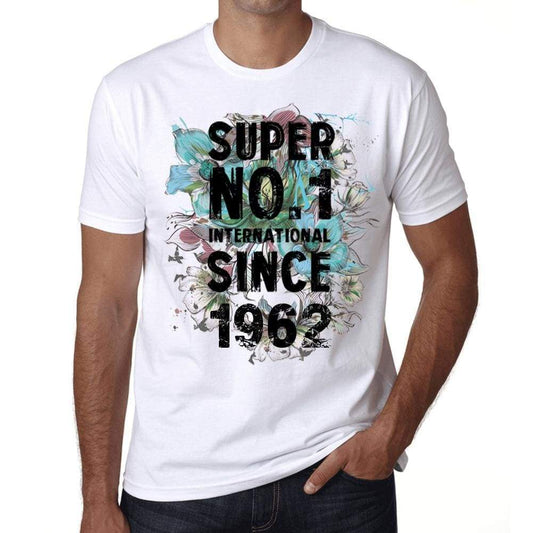 1962, Super No.1 Since 1962 Men's T-shirt White Birthday Gift 00507 - ultrabasic-com