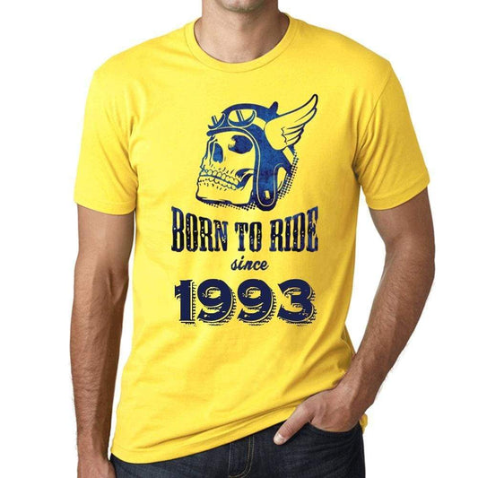 1993 Born To Ride Since 1993 Mens T-Shirt Yellow Birthday Gift 00496 - Yellow / Xs - Casual