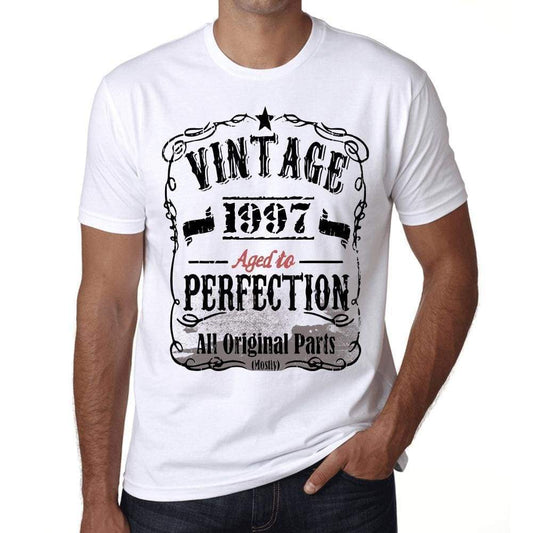 1997 Vintage Aged To Perfection Mens T-Shirt White Birthday Gift 00488 - White / Xs - Casual