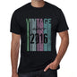2016 Vintage Since 2016 Mens T-Shirt Black Birthday Gift 00502 - Black / X-Small - Casual