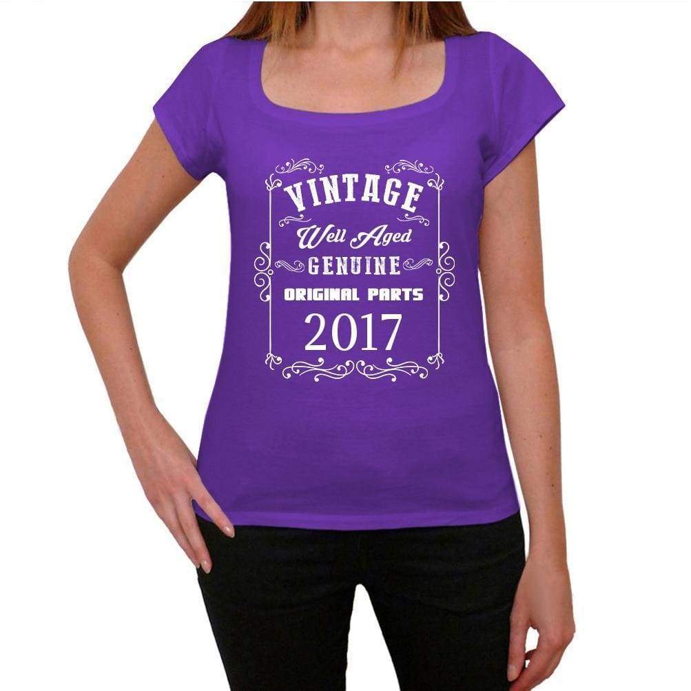 2017 Well Aged Purple Womens Short Sleeve Round Neck T-Shirt 00110 - Purple / Xs - Casual