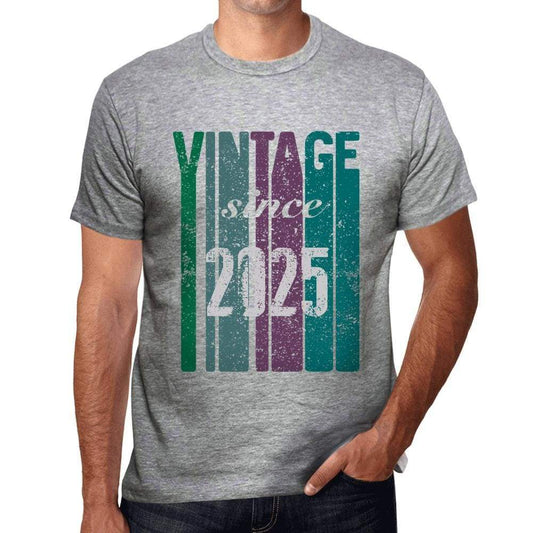 2025 Vintage Since 2025 Mens T-Shirt Grey Birthday Gift 00504 00504 - Grey / S - Casual