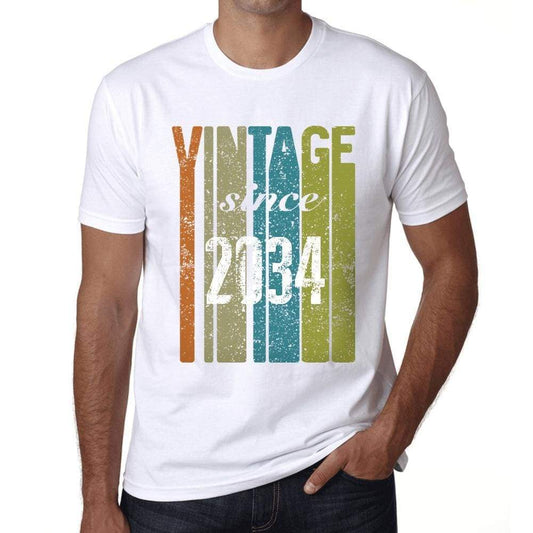 2034 Vintage Since 2034 Mens T-Shirt White Birthday Gift 00503 - White / X-Small - Casual