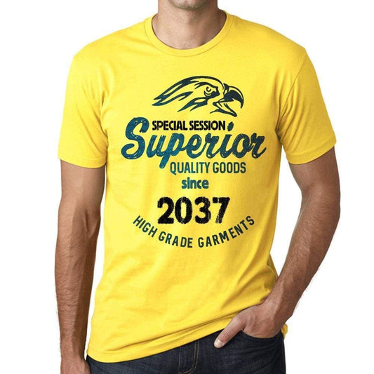 2037 Special Session Superior Since 2037 Mens T-Shirt Yellow Birthday Gift 00526 - Yellow / Xs - Casual