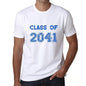 2041 Class Of White Mens Short Sleeve Round Neck T-Shirt 00094 - White / S - Casual
