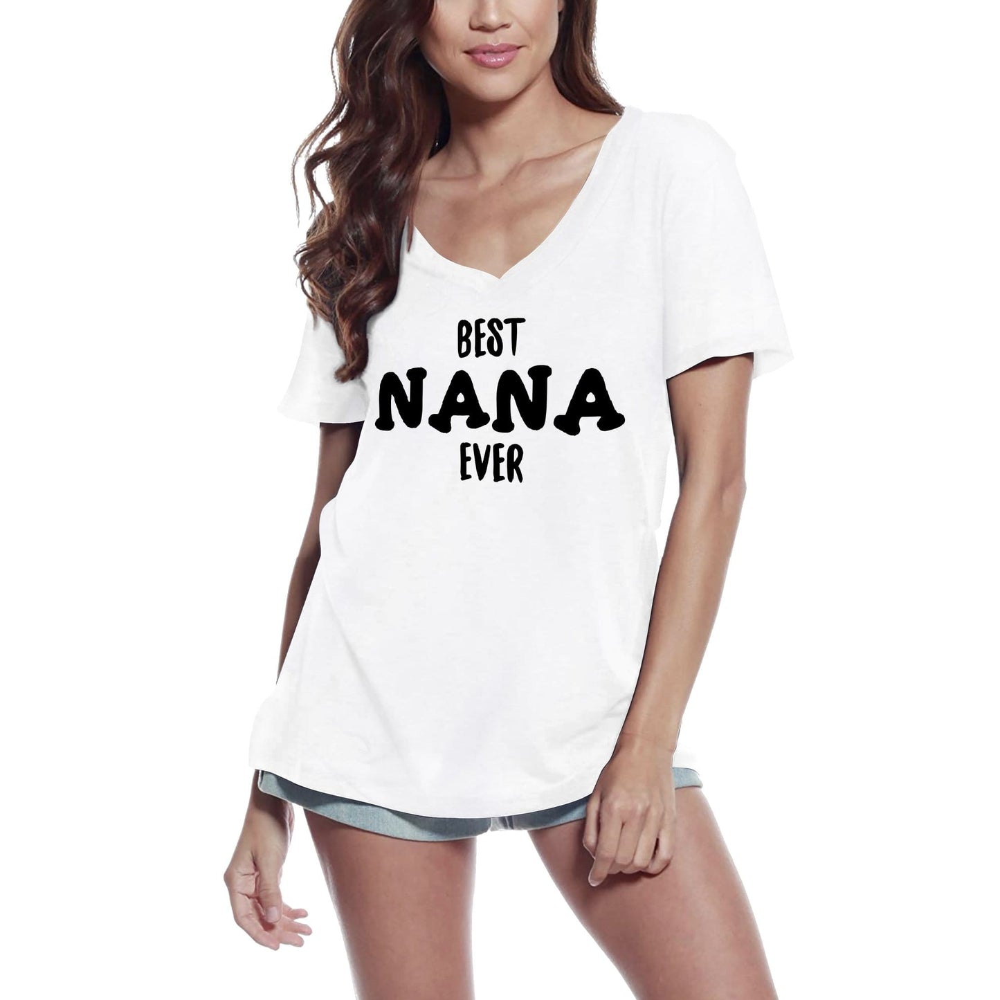 ULTRABASIC Women's T-Shirt Best Nana Ever - Short Sleeve Tee Shirt Tops