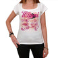 34 Miami City With Number Womens Short Sleeve Round White T-Shirt 00008 - Casual