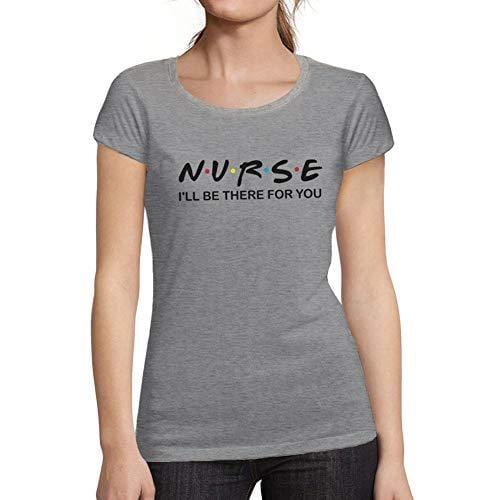 Ultrabasic - Femme Graphique Nurse T-Shirt Cadeau Tee Détendu Mode Gris Chiné