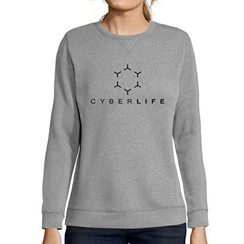 Ultrabasic - Femme Graphique Cyberlife Sweatshirt Action de Grâces Xmas Cadeau Idées Tee Gris Chiné Gris Chiné