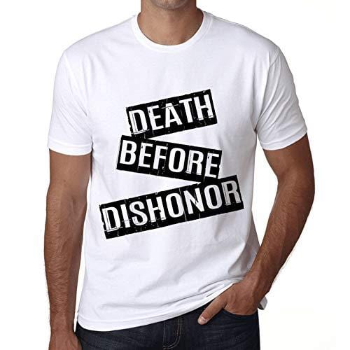 Ultrabasic - Homme T-Shirt Graphique Death Before Dishonor T-Shirt Cadeau Lettre d'impression Blanc