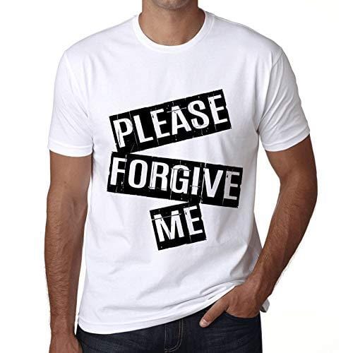 Ultrabasic - Homme T-Shirt Graphique Please Forgive Me T-Shirt Cadeau Lettre d'impression Blanc