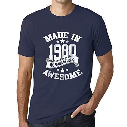 Ultrabasic - Homme T-Shirt Graphique Made in 1980 Idée Cadeau T-Shirt pour Le 40e Anniversaire French Marine