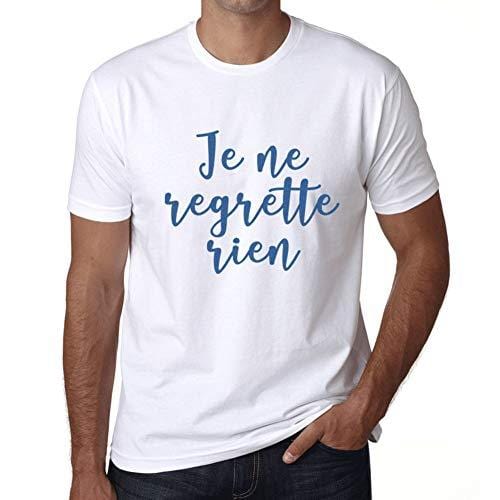 Ultrabasic - Homme T-Shirt Graphique Je Ne Regrette Rien Blanc
