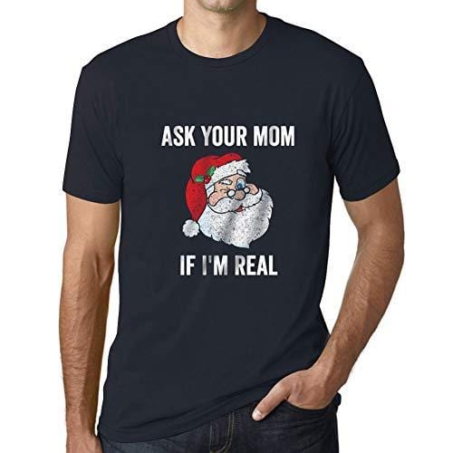 Ultrabasic - Homme T-Shirt Graphique Funny Santa Christmas T-Shirt Xmas Gift Ideas Marine