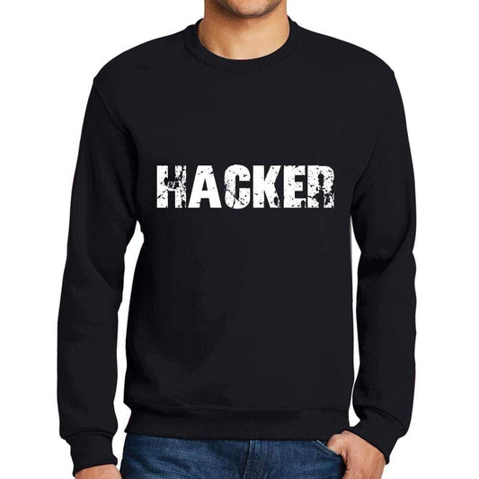 Ultrabasic Homme Imprimé Graphique Sweat-Shirt Popular Words Hacker Noir Profond