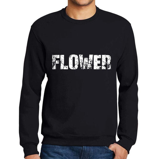 Ultrabasic Homme Imprimé Graphique Sweat-Shirt Popular Words Flower Noir Profond