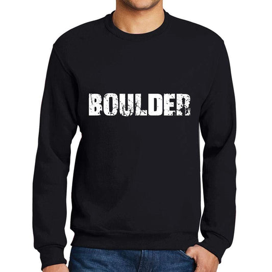 Ultrabasic Homme Imprimé Graphique Sweat-Shirt Popular Words Boulder Noir Profond