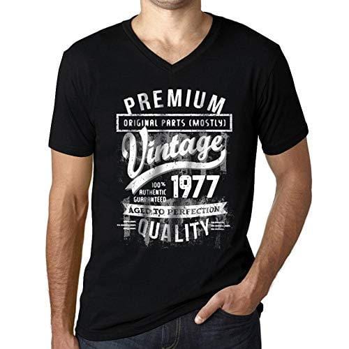 Ultrabasic - Homme Graphique 1977 Aged to Perfection Cadeau d'anniversaire Col V Tee Shirt