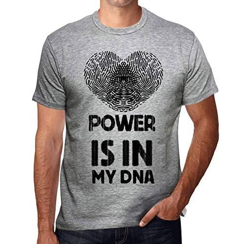 Ultrabasic - Homme T-Shirt Graphique Power is in My DNA Gris Chine