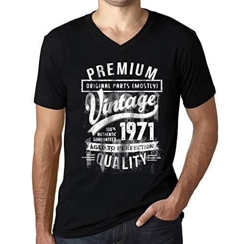 Ultrabasic - Homme Graphique 1971 Aged to Perfection Cadeau d'anniversaire Col V Tee Shirt