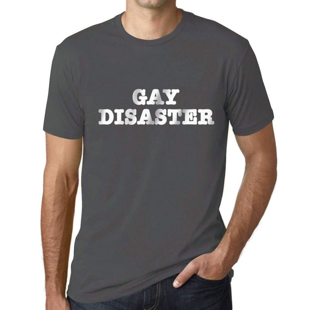 Ultrabasic Homme T-Shirt Graphique LGBT Gay Disaster Gris Souris