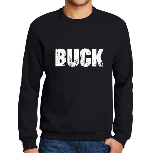 Ultrabasic Homme Imprimé Graphique Sweat-Shirt Popular Words Buck Noir Profond