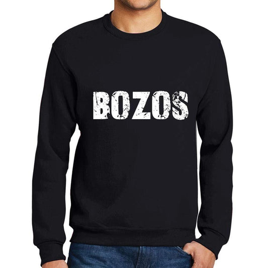 Ultrabasic Homme Imprimé Graphique Sweat-Shirt Popular Words BOZOS Noir Profond