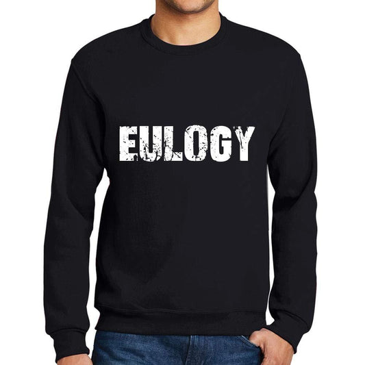 Ultrabasic Homme Imprimé Graphique Sweat-Shirt Popular Words Eulogy Noir Profond