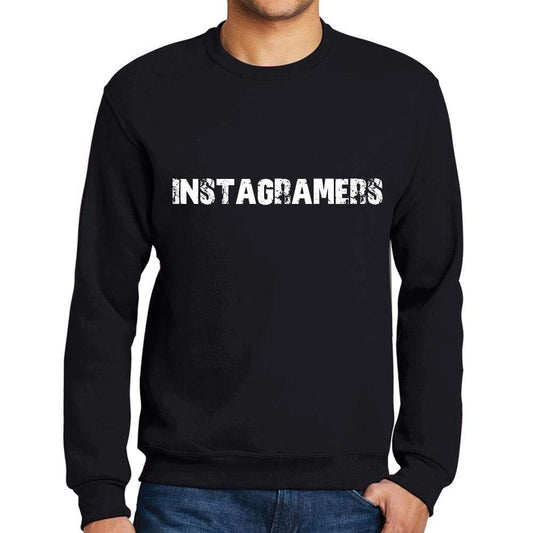 Ultrabasic Homme Imprimé Graphique Sweat-Shirt Popular Words INSTAGRAMERS Noir Profond