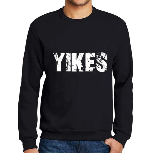 Ultrabasic Homme Imprimé Graphique Sweat-Shirt Popular Words Yikes Noir Profond