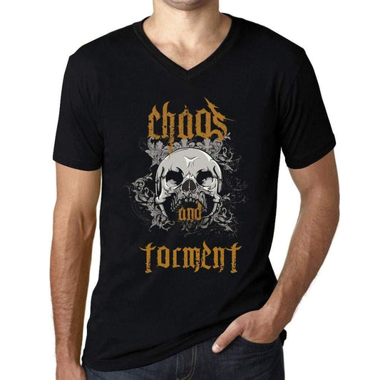 Ultrabasic - Homme Graphique Col V Tee Shirt Chaos and Torment Noir Profond