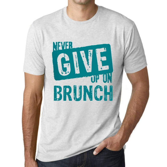 Ultrabasic Homme T-Shirt Graphique Never Give Up on Brunch Blanc Chiné