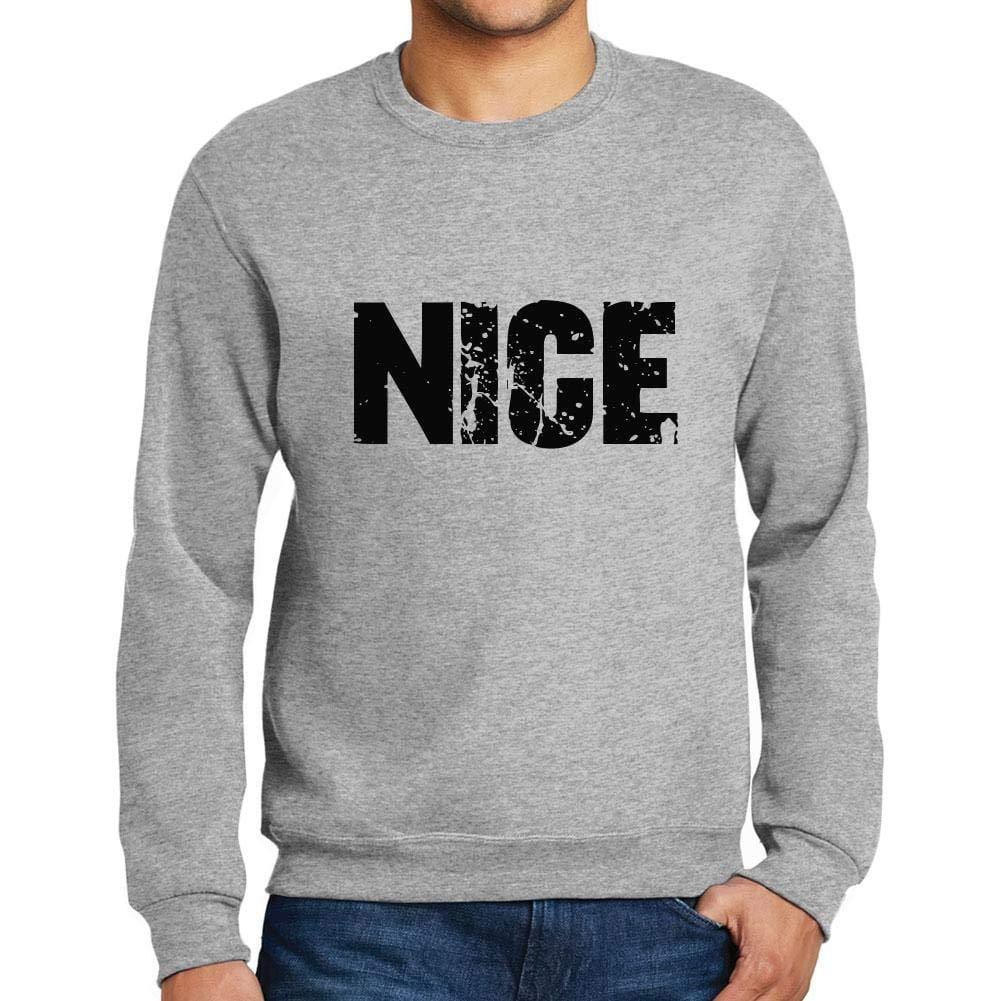 Ultrabasic Homme Imprimé Graphique Sweat-Shirt Popular Words Nice Gris Chiné