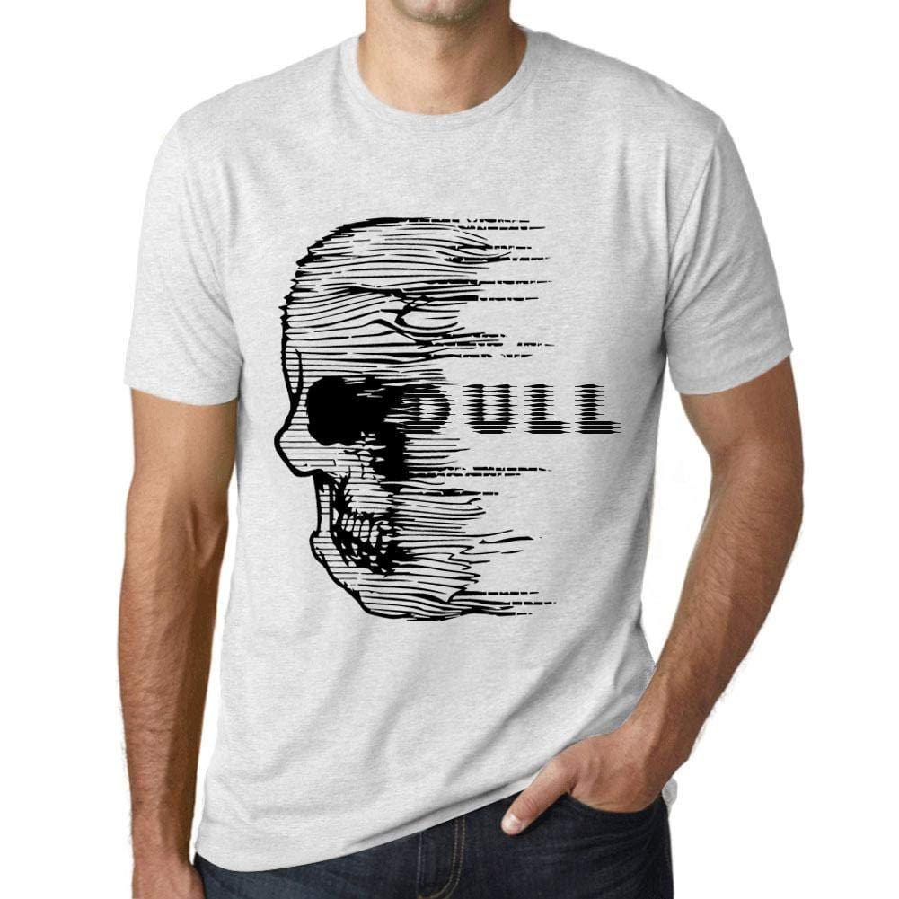 Homme T-Shirt Graphique Imprimé Vintage Tee Anxiety Skull Dull Blanc Chiné