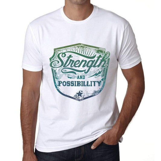 Homme T-Shirt Graphique Imprimé Vintage Tee Strength and POSSIBILLITY Blanc