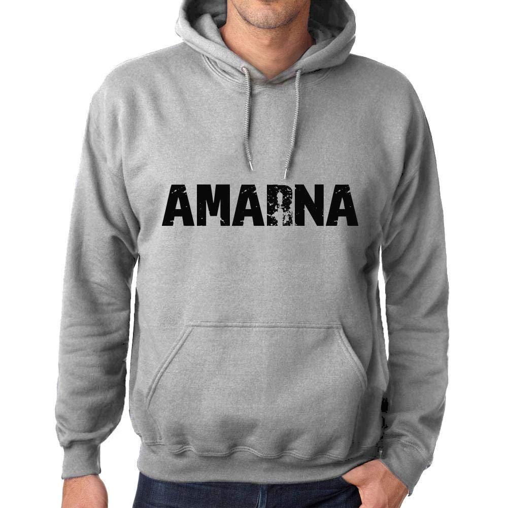 Ultrabasic Homme Femme Unisex Sweat à Capuche Hoodie Popular Words AMARNA Gris Chiné