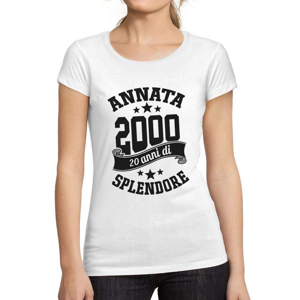 Ultrabasic® Tee-Shirt Femme Manches Courtes Annata Fatto nel 2000, 20 Anni di Splendore Anniversaire Cadeaux