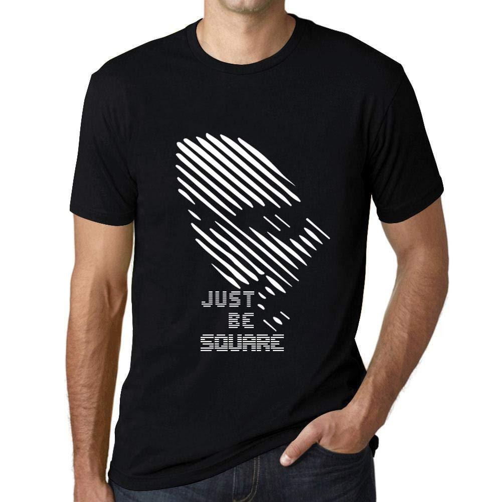 Ultrabasic - Homme T-Shirt Graphique Just be Square Noir Profond