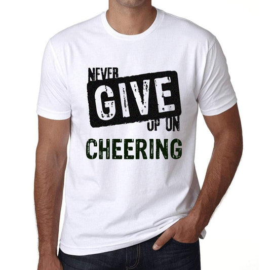 Ultrabasic Homme T-Shirt Graphique Never Give Up on Cheering Blanc