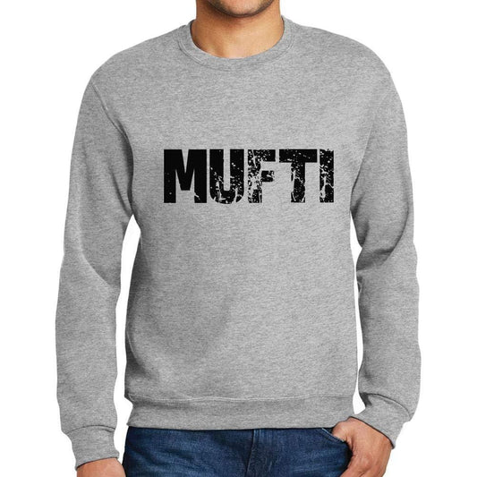 Ultrabasic Homme Imprimé Graphique Sweat-Shirt Popular Words Mufti Gris Chiné