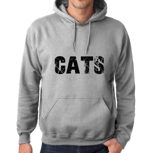 Ultrabasic Homme Femme Unisex Sweat à Capuche Hoodie Popular Words Cats Gris Chiné