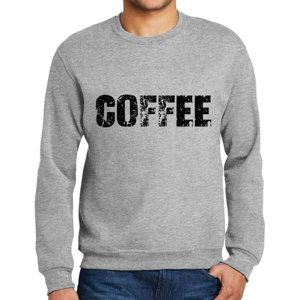 Ultrabasic Homme Imprimé Graphique Sweat-Shirt Popular Words Coffee Gris Chiné