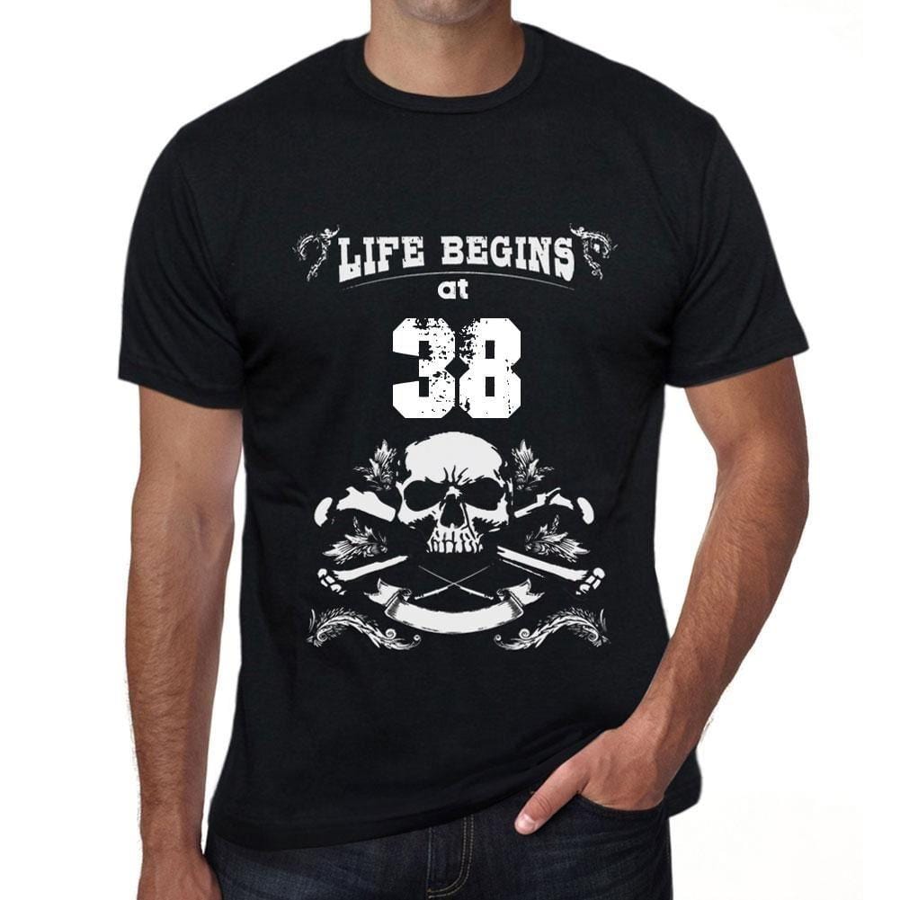 Homme Tee Vintage T Shirt Life Begins at 38