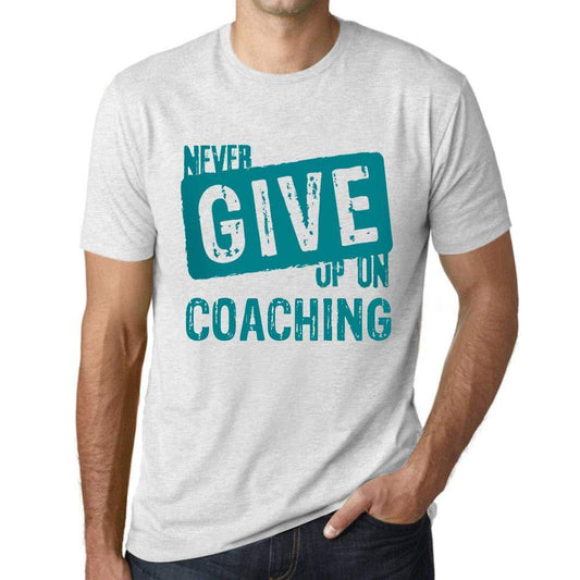Ultrabasic Homme T-Shirt Graphique Never Give Up on Coaching Blanc Chiné