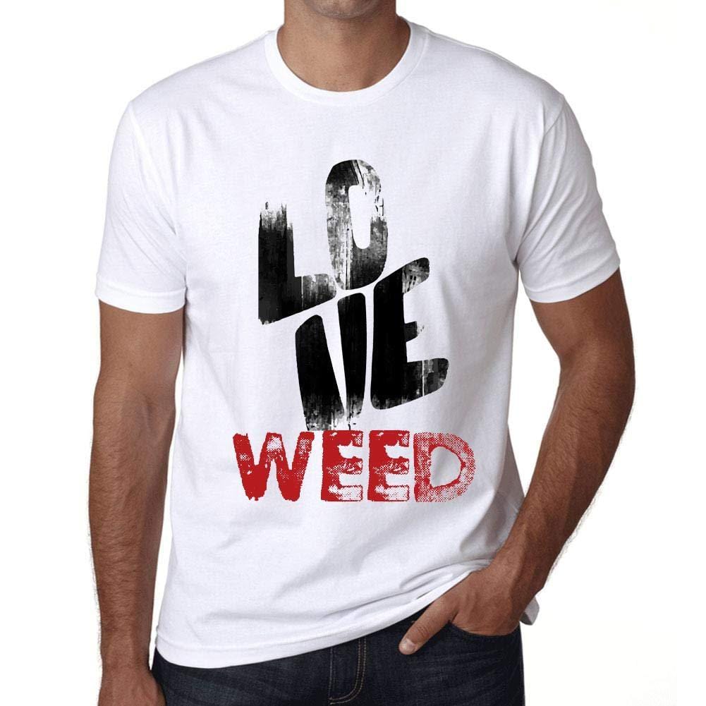 Ultrabasic - Homme T-Shirt Graphique Love Weed Blanc