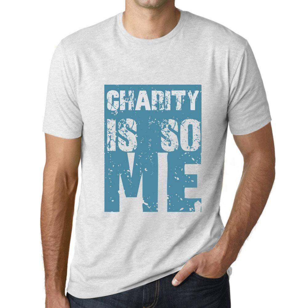 Homme T-Shirt Graphique Charity is So Me Blanc Chiné