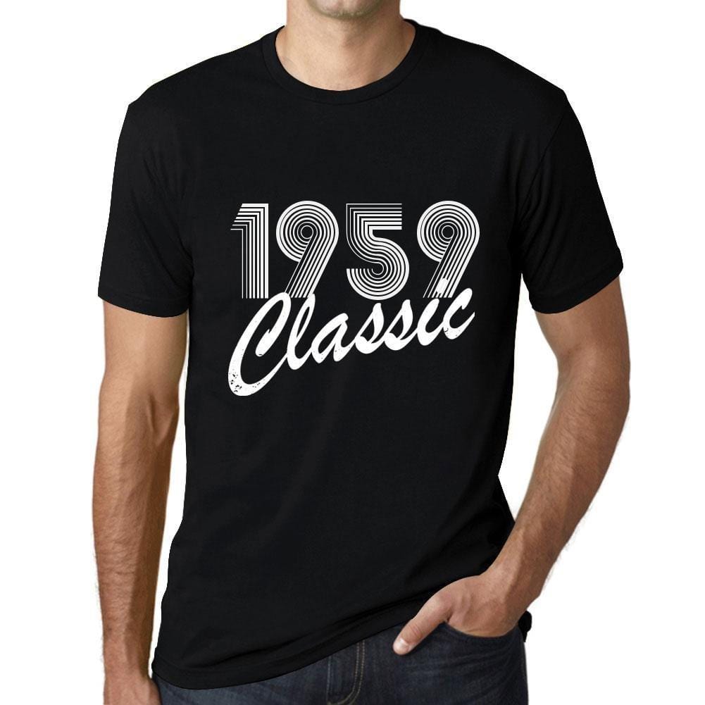 Ultrabasic - Homme T-Shirt Graphique Years Lines Classic 1959 Noir Profond