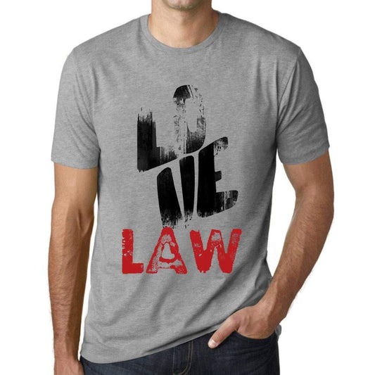 Ultrabasic - Homme T-Shirt Graphique Love Law Gris Chiné