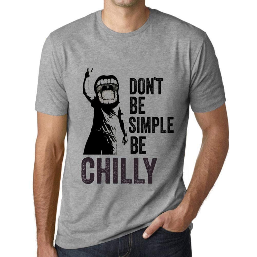 Ultrabasic Homme T-Shirt Graphique Don't Be Simple Be Chilly Gris Chiné